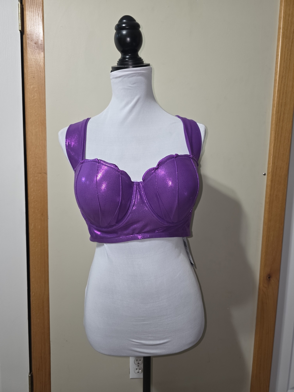 Purple Metalic mermaid bikini top